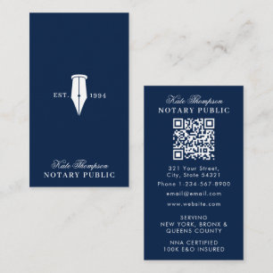 Eleganter Classy Notar-Unterschriftsagent QR-Code  Visitenkarte