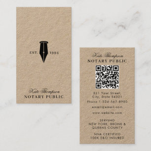 Eleganter Classy Notar-Unterschriftsagent QR-Code  Visitenkarte