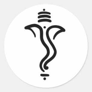 Eleganter Classy Simple Ganesh/Indischer Gottestic Runder Aufkleber