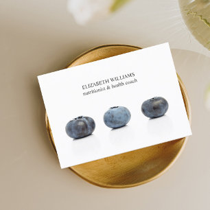 Eleganter Clean Blueberry Nutritionist Health Coac Visitenkarte