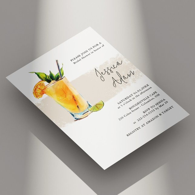 Eleganter Cocktail Bridal Dusche Einladung (Elegant Cocktail Bridal Shower Invitation Personalized)
