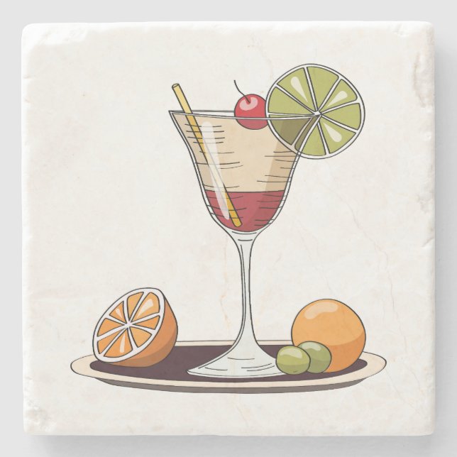 Eleganter Cocktail Glass Untersetzer (Vorderseite)