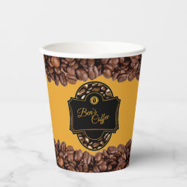 Eleganter Coffee Shop Custom Business Name Paper C Pappbecher