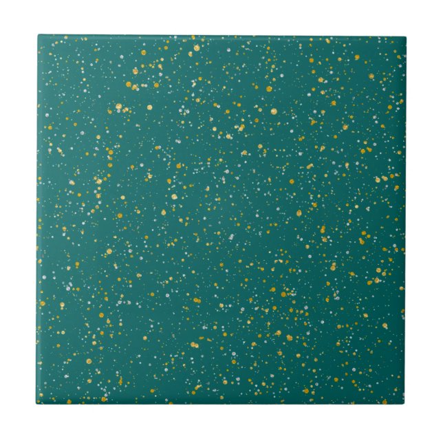 Eleganter Confetti-Raum - aquamarines Grün u. Fliese (Vorderseite)