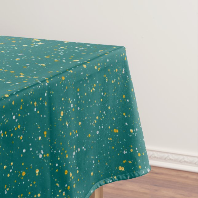 Eleganter Confetti-Raum - aquamarines Grün u. Tischdecke (Beispiel)