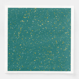 Eleganter Confetti Space - Aquamarines Grün & Gold Serviette