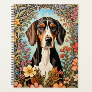 Eleganter Coonhound Bunter Blumendruck Planer