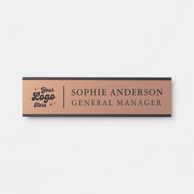 Eleganter Copper-Logo Name Job Name Tor Sig Türschild (Vorderseite )