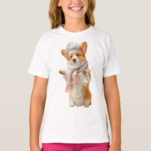 Eleganter Corgi mit Häubchen Kinder T-Shirt