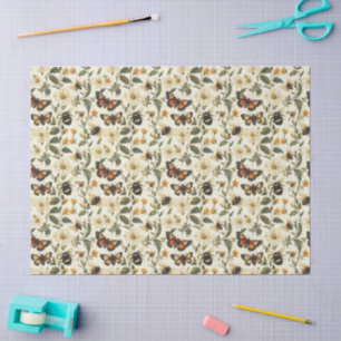 Eleganter Cotattecore Florals Butterflies Decoupag Seidenpapier