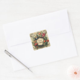 Eleganter Cotgore Garden Berries Personalisiert Quadratischer Aufkleber