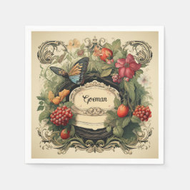 Eleganter Cotgore Garden Berries Personalisiert Serviette