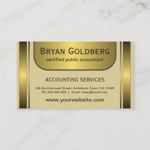 Eleganter CPA-Buchhalter für Cream & Gold Plate Visitenkarte