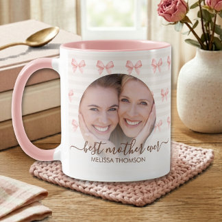 Eleganter Creme-Rouge Pink Beste Mutter Ever Foto Tasse