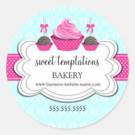 Eleganter Cupcake and Cake Pops Bäckerei Packaging Runder Aufkleber