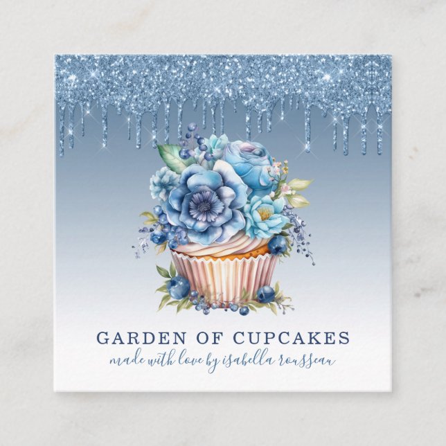 Eleganter Cupcake Baker Konditorei Koch Quadratische Visitenkarte (Vorderseite)