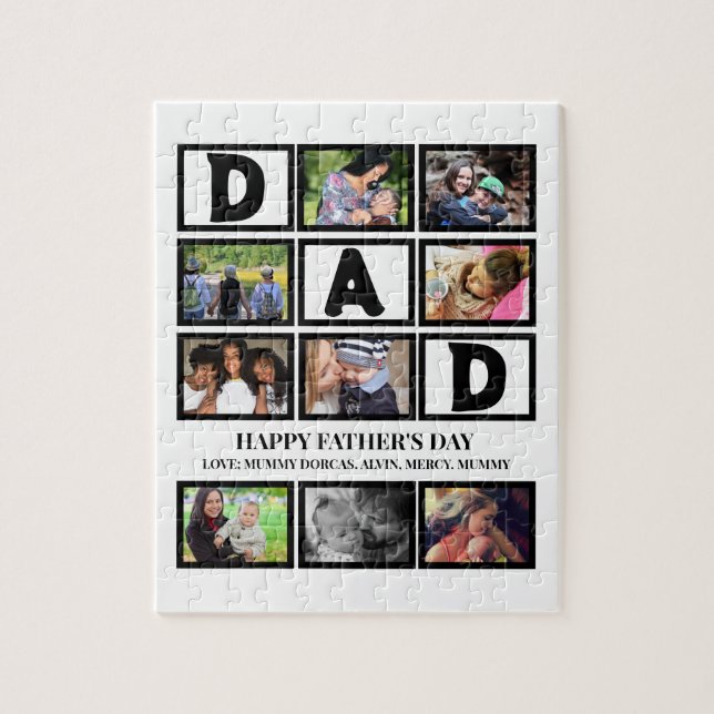 Eleganter Custom Happy Vathers Day 9 Foto Collage (Vertikal)