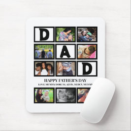 Eleganter Custom Happy Vathers Day 9 Foto Collage Mousepad