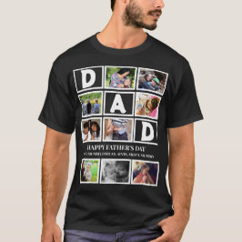 Eleganter Custom Happy Vathers Day 9 Foto Collage T-Shirt