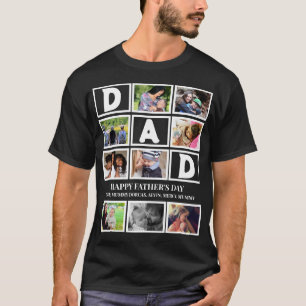 Eleganter Custom Happy Vathers Day 9 Foto Collage T-Shirt