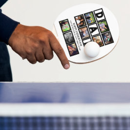 Eleganter Custom Happy Vathers Day 9 Foto Collage Tischtennis Schläger