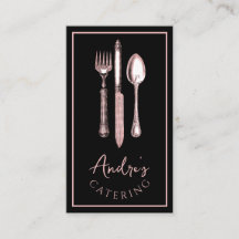 Eleganter Cutlery Logo Catering Schwarz