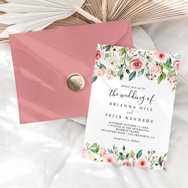Eleganter Dainty Herbst floral Die Hochzeit von Einladung (Von Creator hochgeladen)