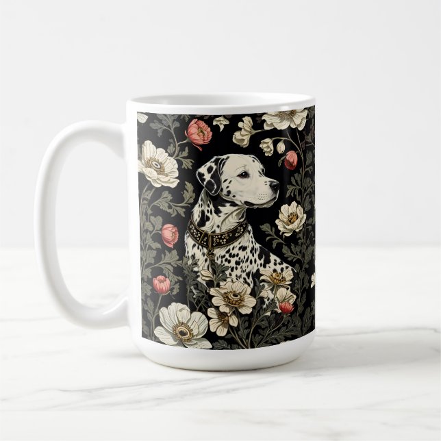 Eleganter Dalmatiner William Morris Inspiriert Kaffeetasse (Links)
