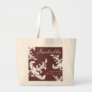 Eleganter Damast-BlumenBrautparty-Taschen-Tasche Jumbo Stoffbeutel