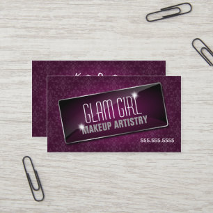 Eleganter Damast-Glasjuwel und Glitzern Visitenkarte