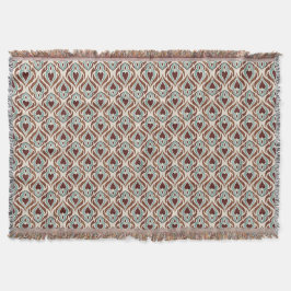 Eleganter Damast-Stil - aquamarin und braun Decke