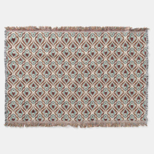 Eleganter Damast-Stil - aquamarin und braun Decke