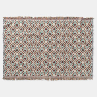 Eleganter Damast-Stil - aquamarin und braun Decke