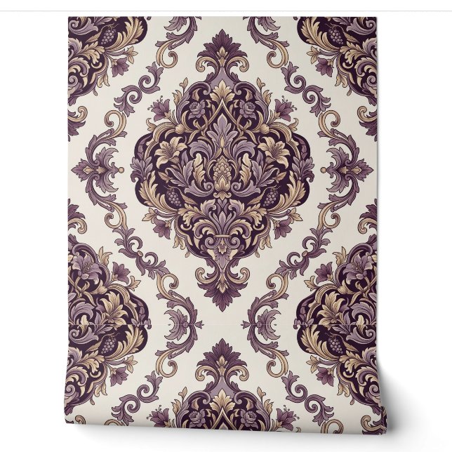 Eleganter Damast Tapete (Abrollen)