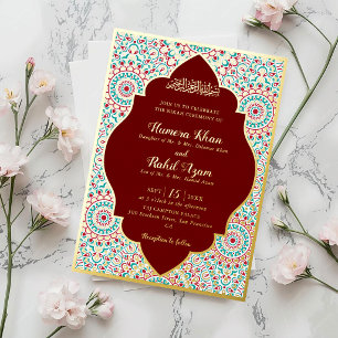 Eleganter Damast verzierter Mihrab muslimische Hoc Folieneinladung