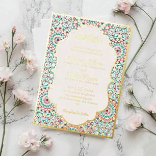 Eleganter Damast verzierter Mihrab muslimische Hoc Folieneinladung