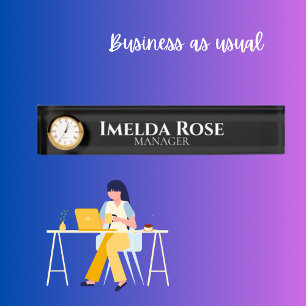 Eleganter Dark Simple Manager Namensplakette