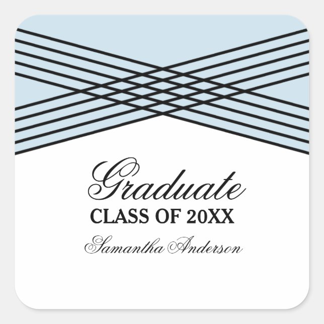 Eleganter Deko Blue Abschluss Stickers (Vorderseite)