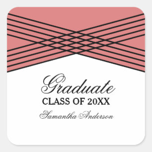 Eleganter Deko Roter Abschluss Stickers