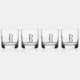Eleganter dekorativer monogrammatischer Buchstabe  Whiskyglas