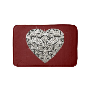 Eleganter Designer Heart Bath Mat Badematte