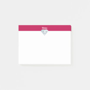 Eleganter Diamant auf Bordeaux und Weiß Post-it Klebezettel