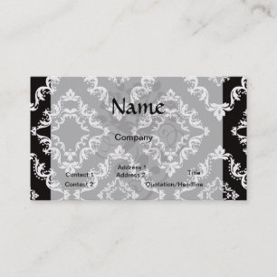eleganter Diamant-Damask Schwarz Weiß Visitenkarte