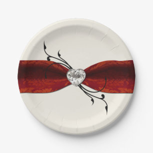 Eleganter Diamant-Herz-Pappteller Pappteller
