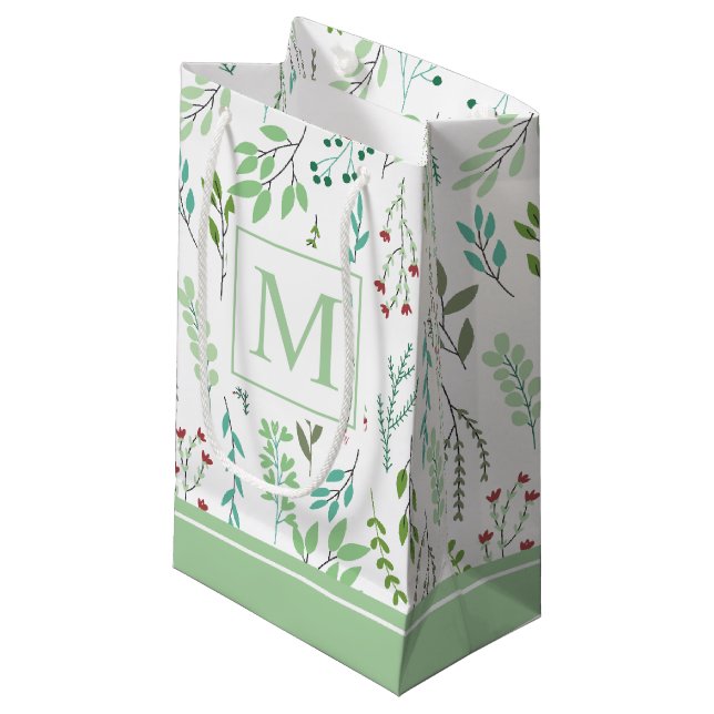 Eleganter Ditsy verlässt Geschenk-Tasche des Kleine Geschenktüte (Vorderseite Schrägansicht)
