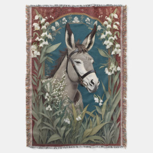 Eleganter Donkey und Lily The Valley Blume Decke