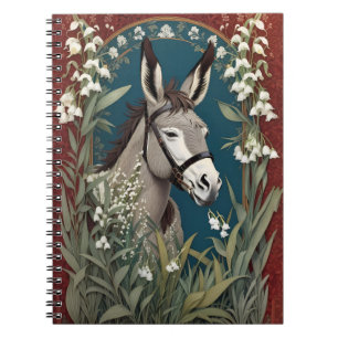 Eleganter Donkey und Lily The Valley Blume Notizblock