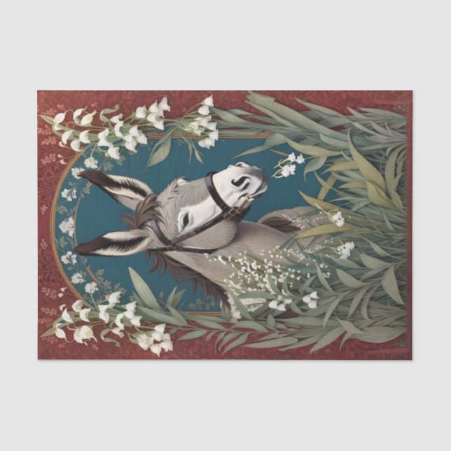 Eleganter Donkey und Lily The Valley Blume Seidenpapier (Vorderseite)