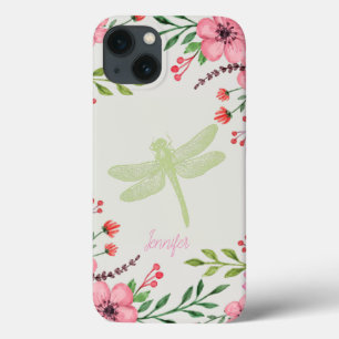 Eleganter Dragonfly Rosa Grün Case-Mate iPhone Hülle
