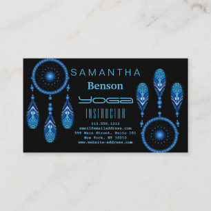Eleganter Dream Catcher Feathers Yoga Instructor Visitenkarte